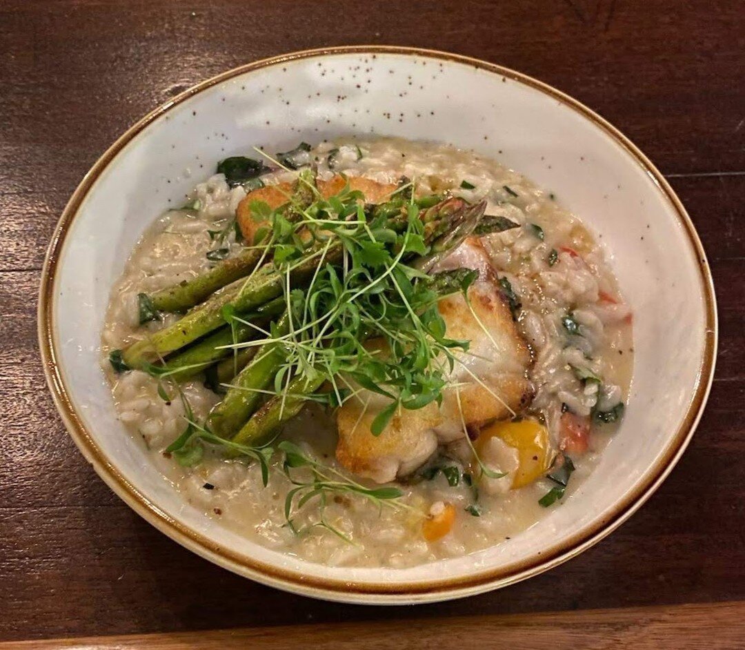 Join us at Relish tonight! Try our new Catch of the Day Special: Pan seared Grouper with tomato risotto, asparagus and a citrus butter sauce.
#catchoftheday #DinnerSpecials #dinnierideas #seafood